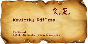 Keviczky Rózsa névjegykártya